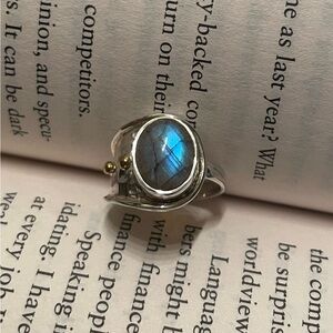 Labradorite 925 silver size 8 ring